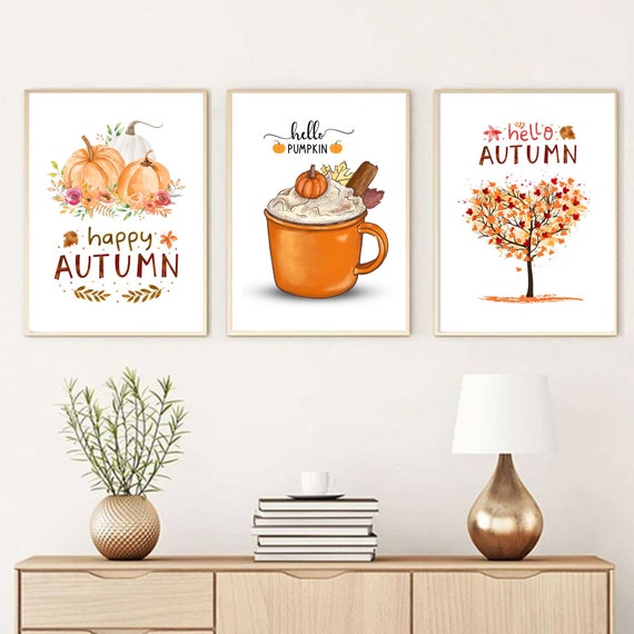 Fall Set of 3 Printable Wall Art SIZE 12 X 17 Cm - Etsy