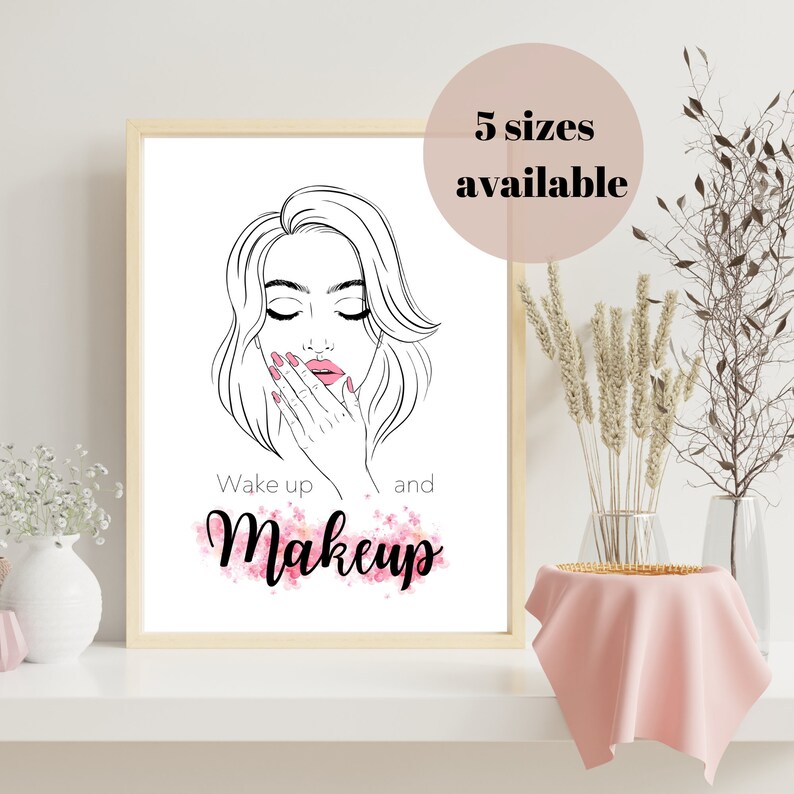 Wake up and Makeup Print Vanity Makeup Dresser Decor Makeup - Etsy