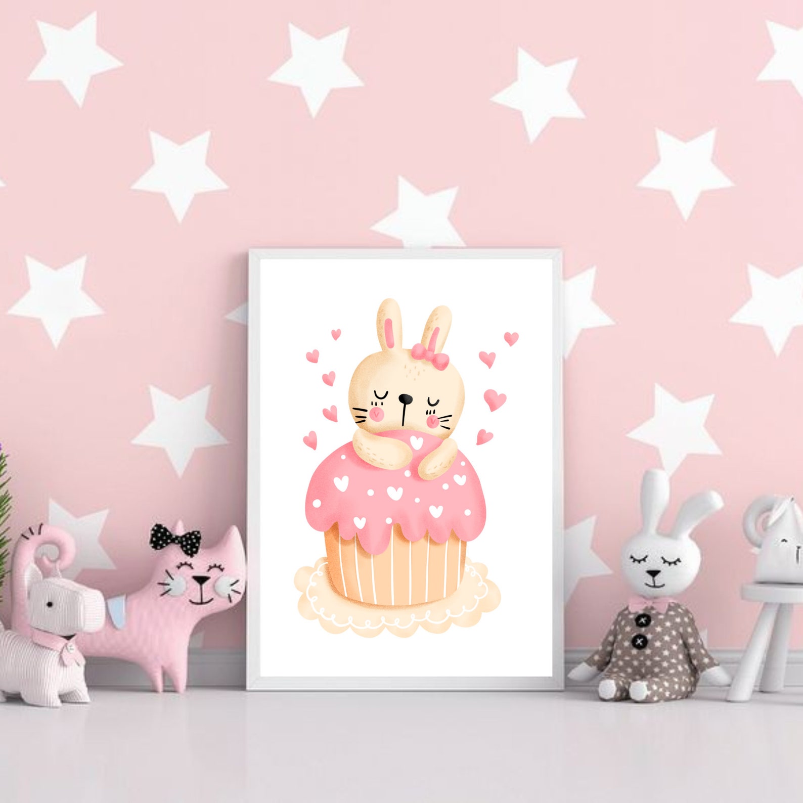 Bunny Set of 3 Printable Wall Art, Nursery Wall Decor, Rabbit Poster ...