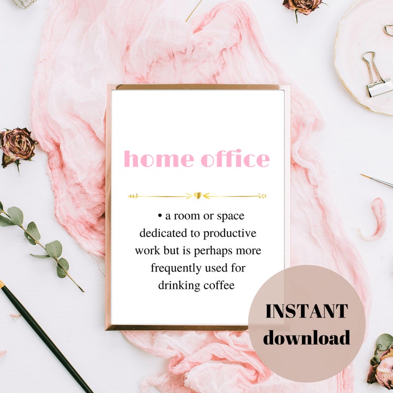 Home Office Definition Print Girl Boss Definition Wall Art Etsy