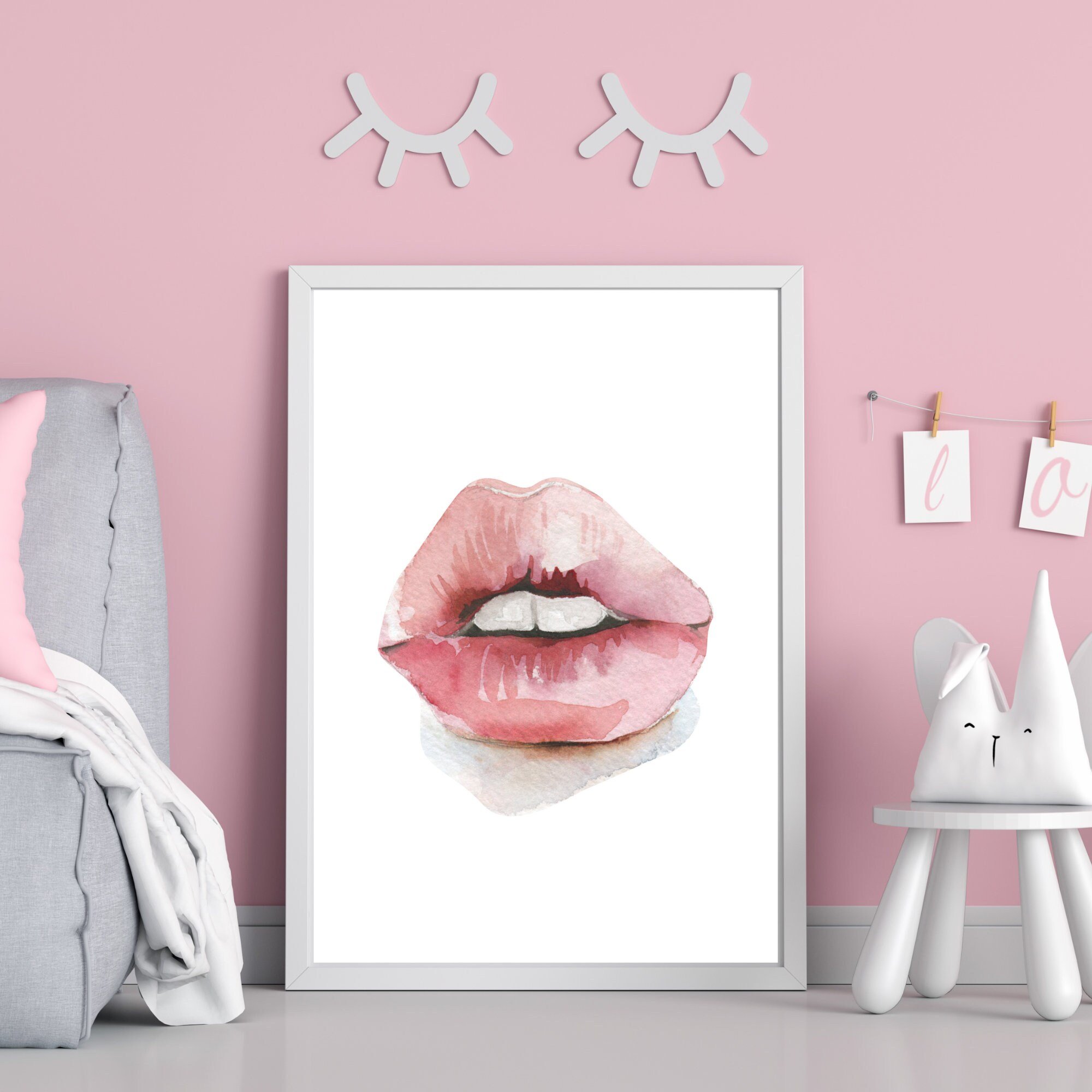 Lips Wall Art Makeup Wall Decor Fashion Poster Lips Print - Etsy