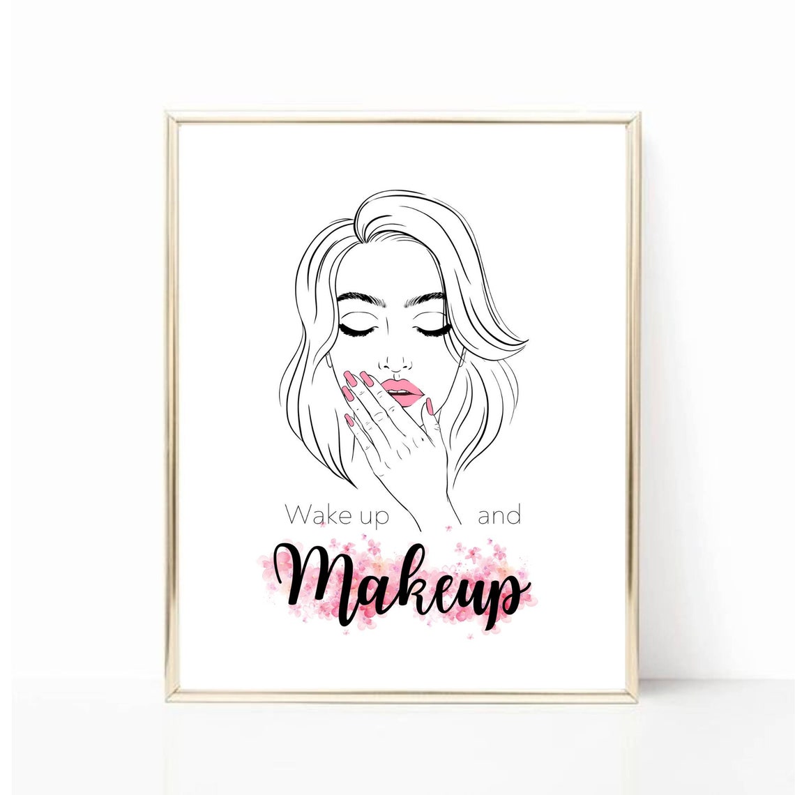 Wake up and Makeup Print Vanity Makeup Dresser Decor Makeup - Etsy