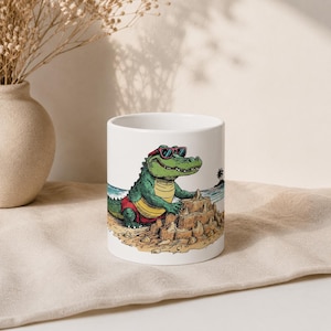Crocodile Coffee Mug, Beach Fun, Summer Mug, Family Gifts