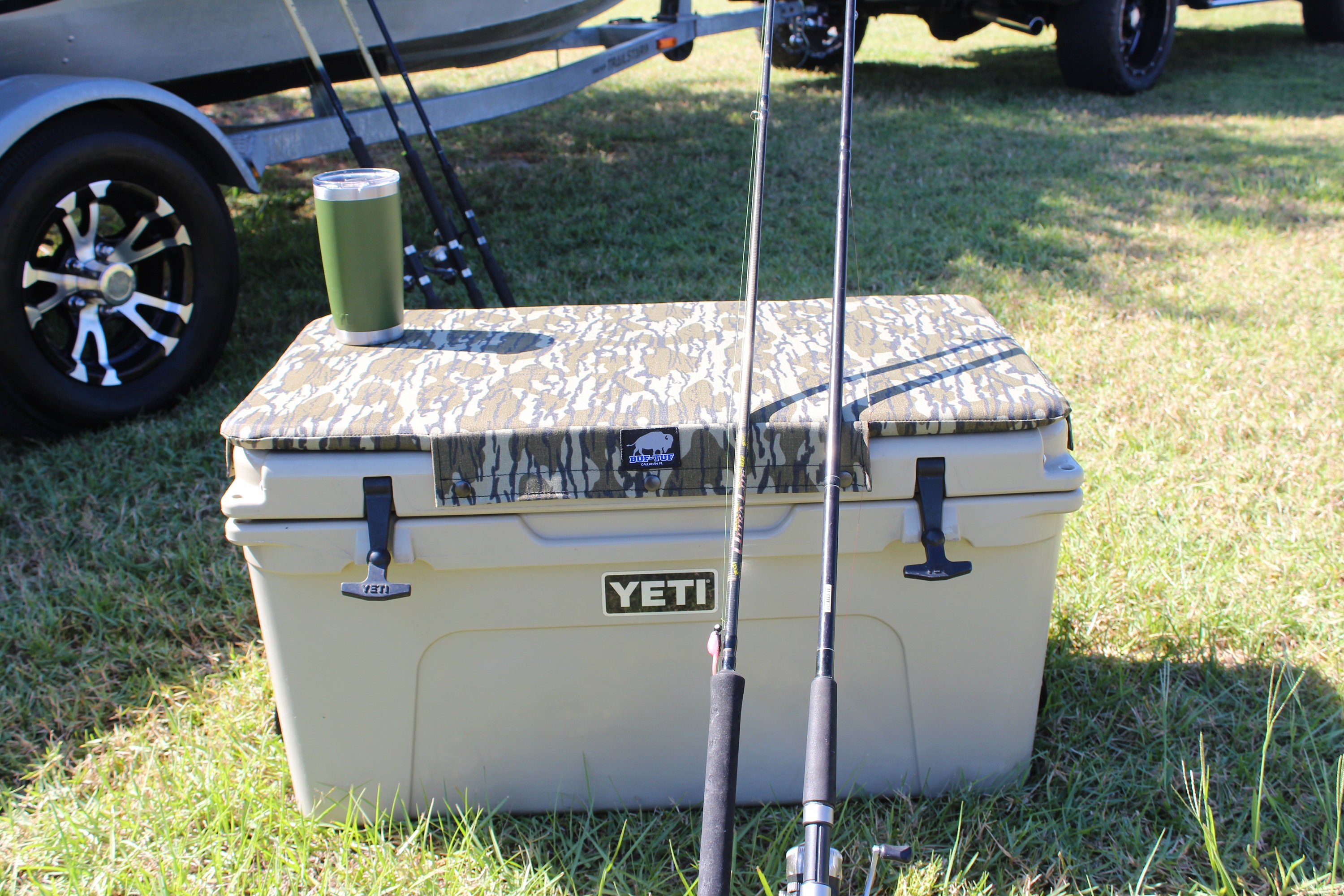 Camo dipped Yeti Koozie