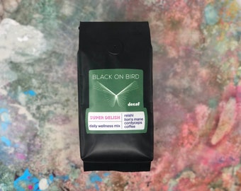 Super Delish - Decaf Coffee & Mushroom Wellness Mix Reishi Lion's Mane and Cordyceps 30 Day Supply