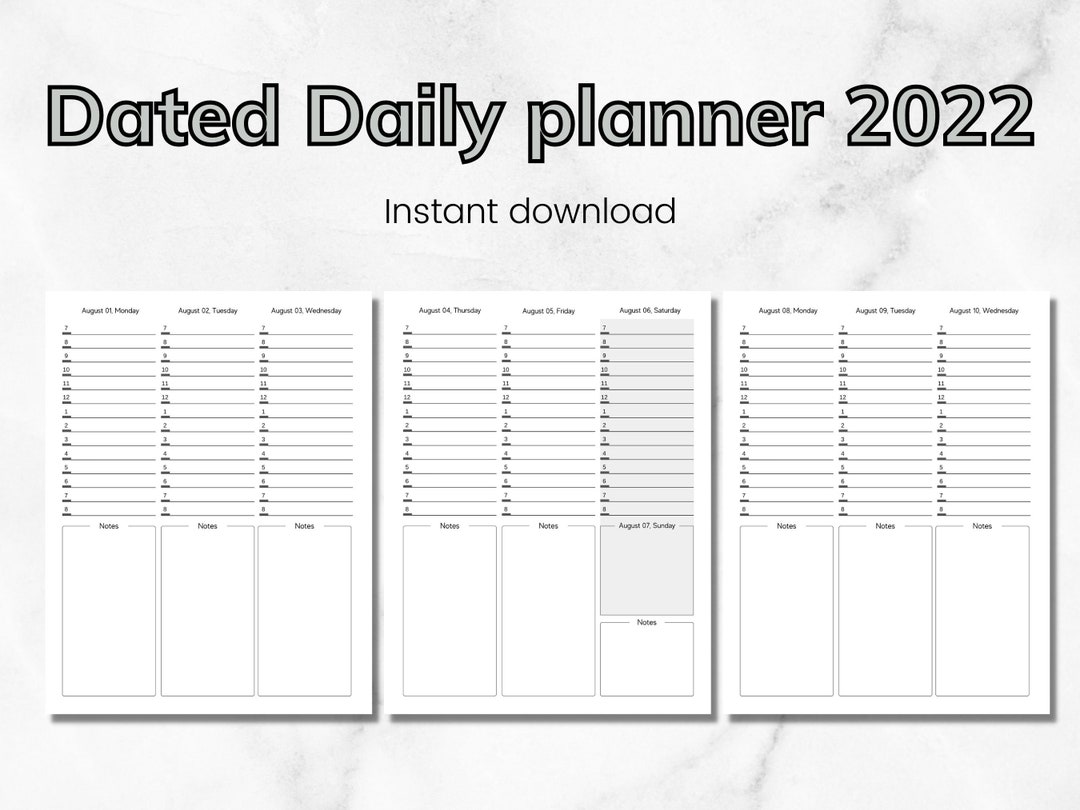 Printable Planner 2022 Printable Daily Planner Weekly Etsy