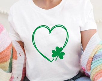 Shamrock Heart svg png, St. Patrick's Day Heart SVG, Shamrock SVG, St. Patrick's Day SVG, Irish svg, Clover svg, Lucky svg, Lucky shirt svg