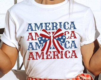 America SVG, Coquette Bow png, 4 luglio SVG, America Png, Libertà, Bandiera americana, Patriottica, 4 luglio, File SVG per Cricut