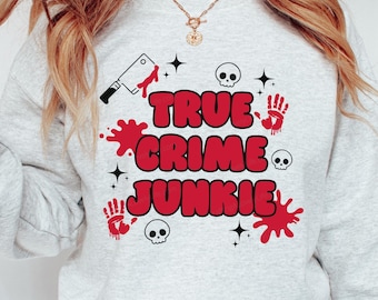 True Crime Junkie SVG PNG, True Crime Fan Shirt Design, Murder Mystery Clipart, True Crime Lover Gift, Cricut Cut File, Digital Download