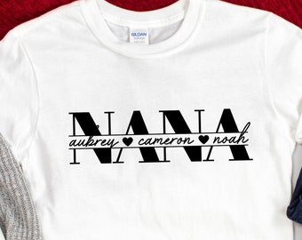 Nana Split SVG, Nana Monogram SVG, Mother's Day Gift svg, Nana Shirt Svg, Cricut projecten, Silhouet, Cricut Cut File, Nana svg, Nana cadeau