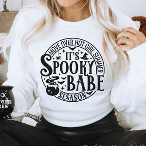 Beweeg over hete meisje zomer Het is Spooky Babe seizoen SVG PNG, grappige Halloween shirt SVG, Spooky seizoen SVG, Spooky Babe SVG, Spooky Mama SVG
