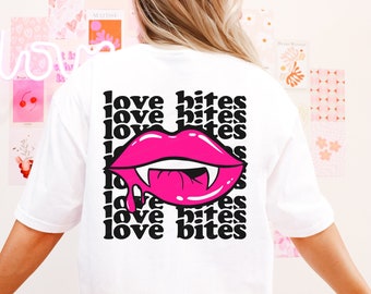 Love Bites SVG, Love Bites PNG, Walentynki SVG, Zęby Wampira SVG, Kły Wampira SVG, Anty Walentynkowe SVG, Śmieszna Koszulka Walentynkowa SVG