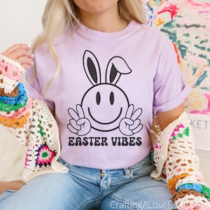 Easter Vibes svg png, Easter svg File, Retro Easter svg, Smiley Face, Easter Bunny svg, Happy Easter svg, Easter Cricut, Easter Shirt svg