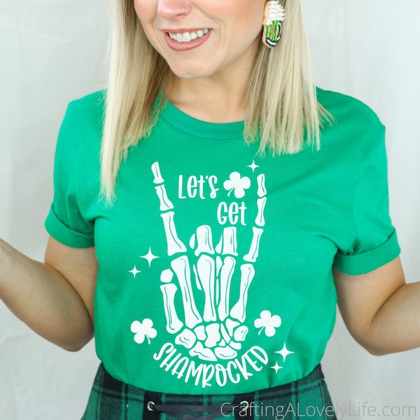 Let's Get Shamrocked svg, Skeleton Hand svg, Skeleton svg, St. Patrick's Day svg, Lucky shirt svg, Shamrock svg, Irish svg, Cricut projects