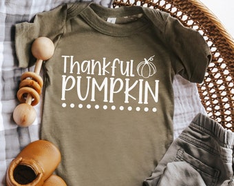 Thankful Pumpkin SVG, Kids Fall Shirt svg, Kids Thanksgiving svg for shirts, Baby Shirt svg, Fall svg Designs, Pumpkin Patch svg, Fall svg