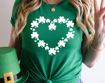 Shamrock Heart svg, St Patricks Day Heart svg, St. Patrick's Day svg, Shamrock svg, Irish svg, Cricut projects, Silhouette, Lucky shirt svg