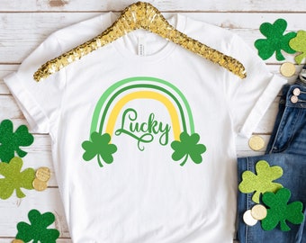 Lucky Rainbow svg, Lucky svg, Lucky shirt svg cut file, St. Patrick's Day svg, Shamrock svg, Irish svg, Cricut projects, Silhouette