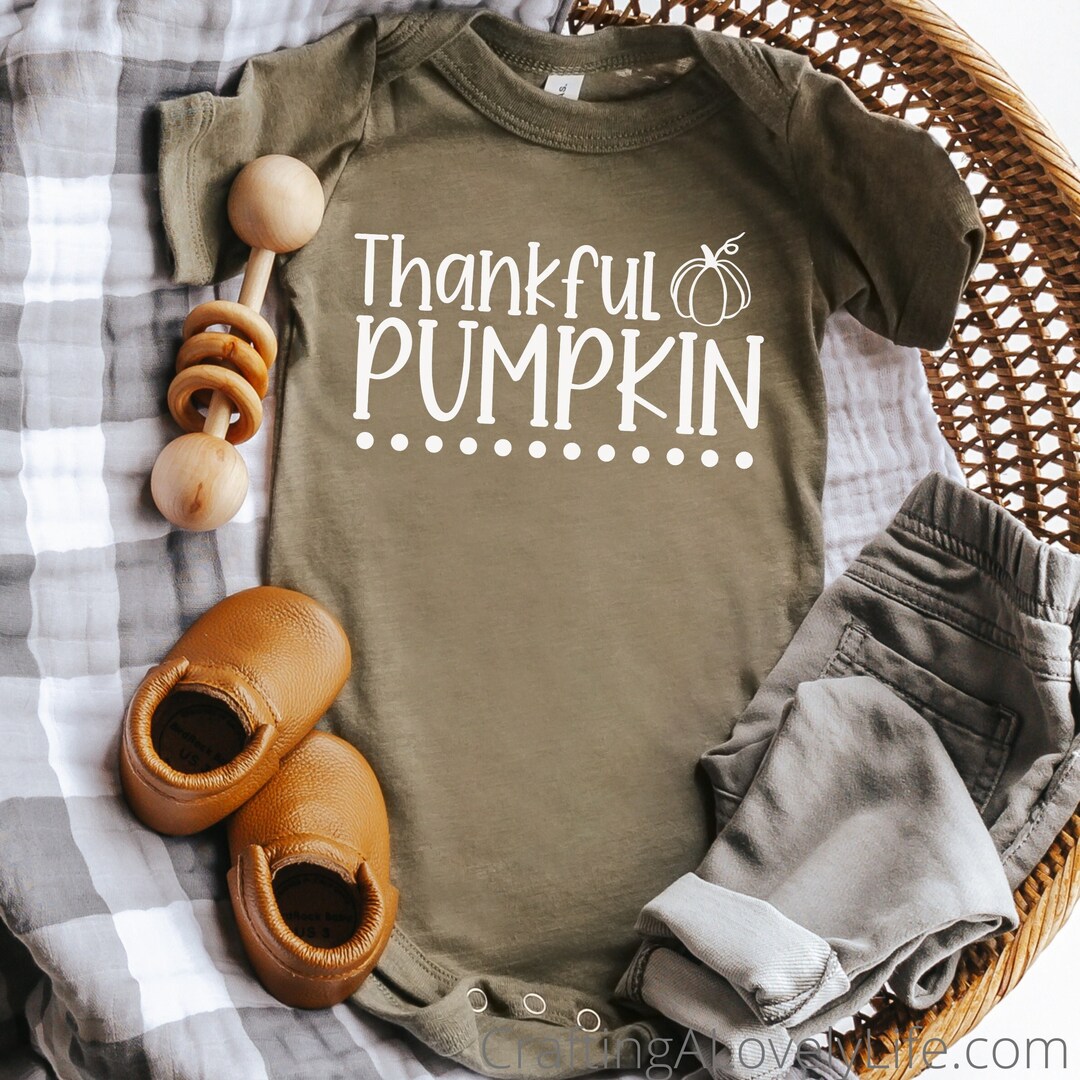 Thankful Pumpkin SVG, Kids Fall Shirt Svg, Kids Thanksgiving Svg for ...