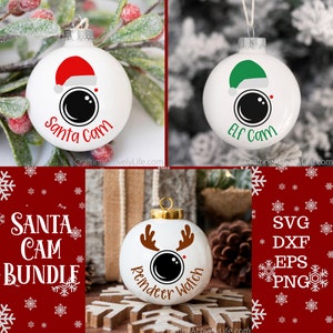 Santa Cam SVG, Santa Cam Ornamento, Santa Cam, Santa Cam png, Elf Cam svg, Santa Camera Ornament, Ornamento de Reno, Adorno de Navidad svg