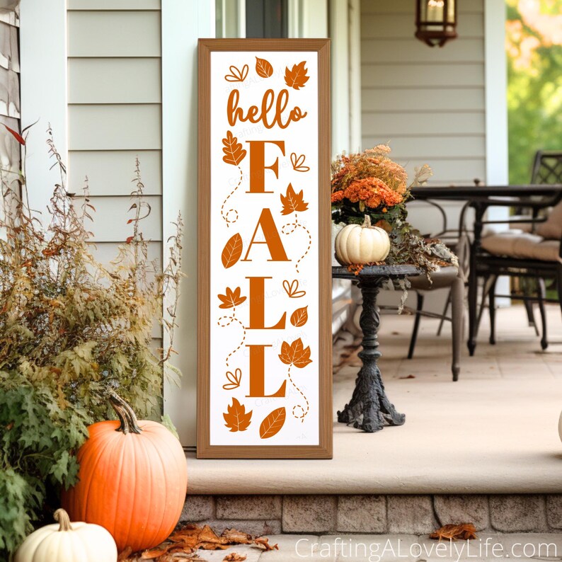 Hello Fall SVG PNG, Fall Porch Sign Svg, Thanksgiving Svg Png, Happy ...