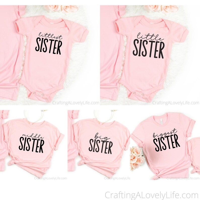 Grote zus SVG, Big Brother SVG, zusje SVG, Little Brother SVG, middelste, kleinste, grootste, babyaankondiging SVG, zus SVG afbeelding 5