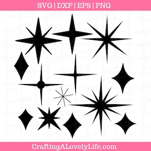 Stern SVG-Bundle, Funkeln SVG-Bundle, Funkeln der Sterne svg, Helle Sterne, funkelnde Sterne, Stern Doodles Png, Stern Clipart, Cricut-Datei, Silhouette