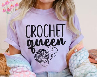 Crochet Queen SVG PNG, Funny Yarn Lover Shirt, Crochet svg, Cute Crochet Clipart, Cricut Cut File for Crafters, Handmade Crafts svg png