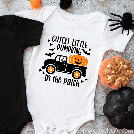 Cutest Little Pumpkin in the Patch SVG PNG, Kid Halloween Shirt svg, Pumpkin Truck Shirt, Pumpkin, Halloween Shirt svg, Halloween Kids svg