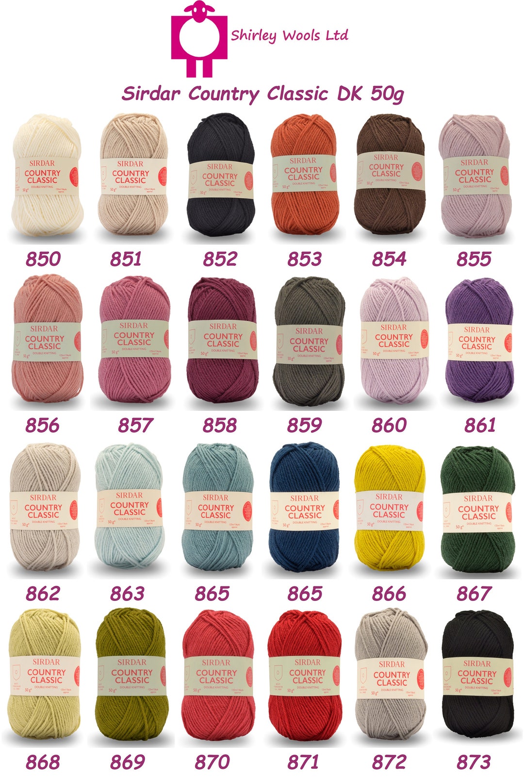Sirdar Country Classic DK 50g Full Color Range Etsy UK