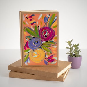 Handpainted Journal-Orange Flowers