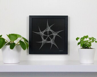 MONO - 10" Geometric String Art - Wall Hung Glass Frame - TorsionCollection