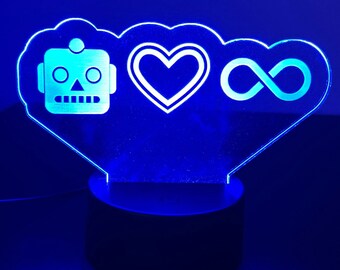 NKOTB Desktop edge lit acrylic light/sign- Blockhead love eternal