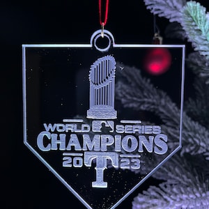 TX Rangers World Series Champions ornaments