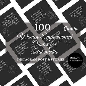 100 Boss Babe Quotes, Customisable, Editable, Inspirational Quotes for Instagram, Motivational Quotes, Instagram Posts, Quotes for Instagram