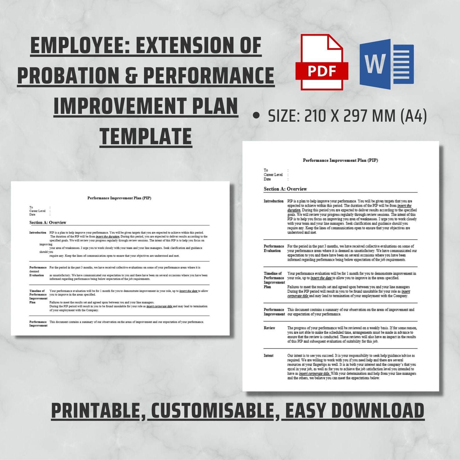 Employee Probationary Letter Extension of Probation Performance