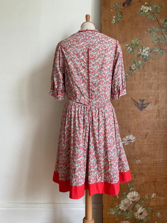 1970s vintage Liberty of London red floral cherry… - image 7