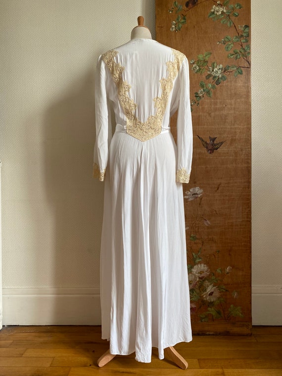 1940s Tula white bridal wedding dressing gown neg… - image 2