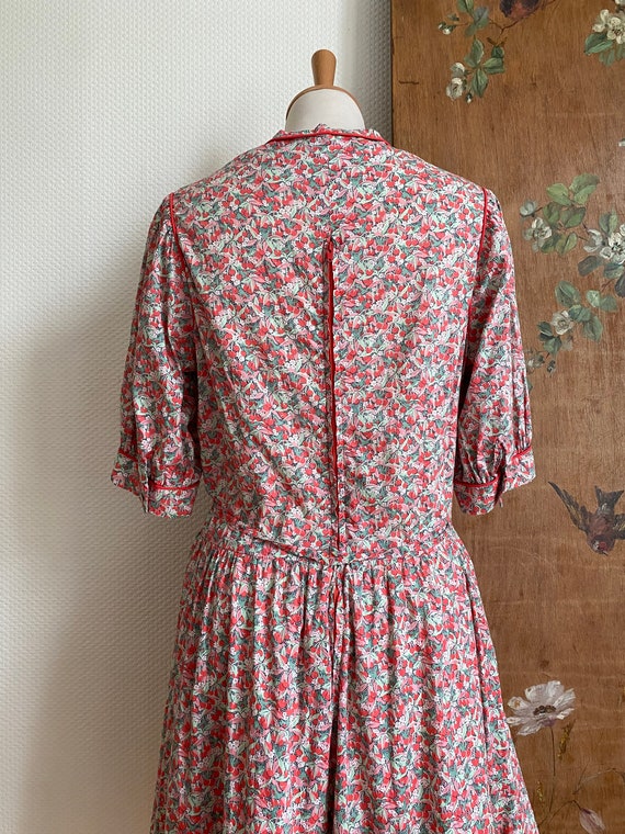 1970s vintage Liberty of London red floral cherry… - image 8