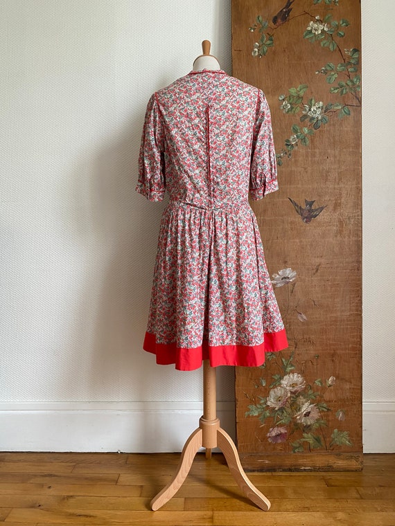 1970s vintage Liberty of London red floral cherry… - image 6