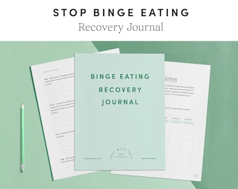 Binge Eating Recovery Journal: Therapy Planner, Overcome Emotional Eating, Mental Health Help, Digital Journal, Printable Planner A4 PDF