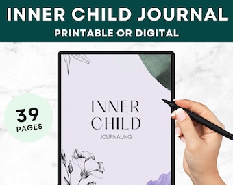Indicaciones del diario del niño interior, curación del niño interior, diario de terapia, niño interior digital guiado, desafío de 5 días, imprimible, GoodNotes A4 PDF