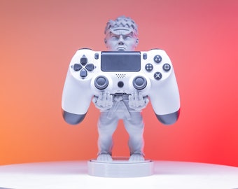 Ryu Controller Stand | Paintable Model | Gaming Decor Office Desktop | Ryu Phone Stand | Gift for Gamer