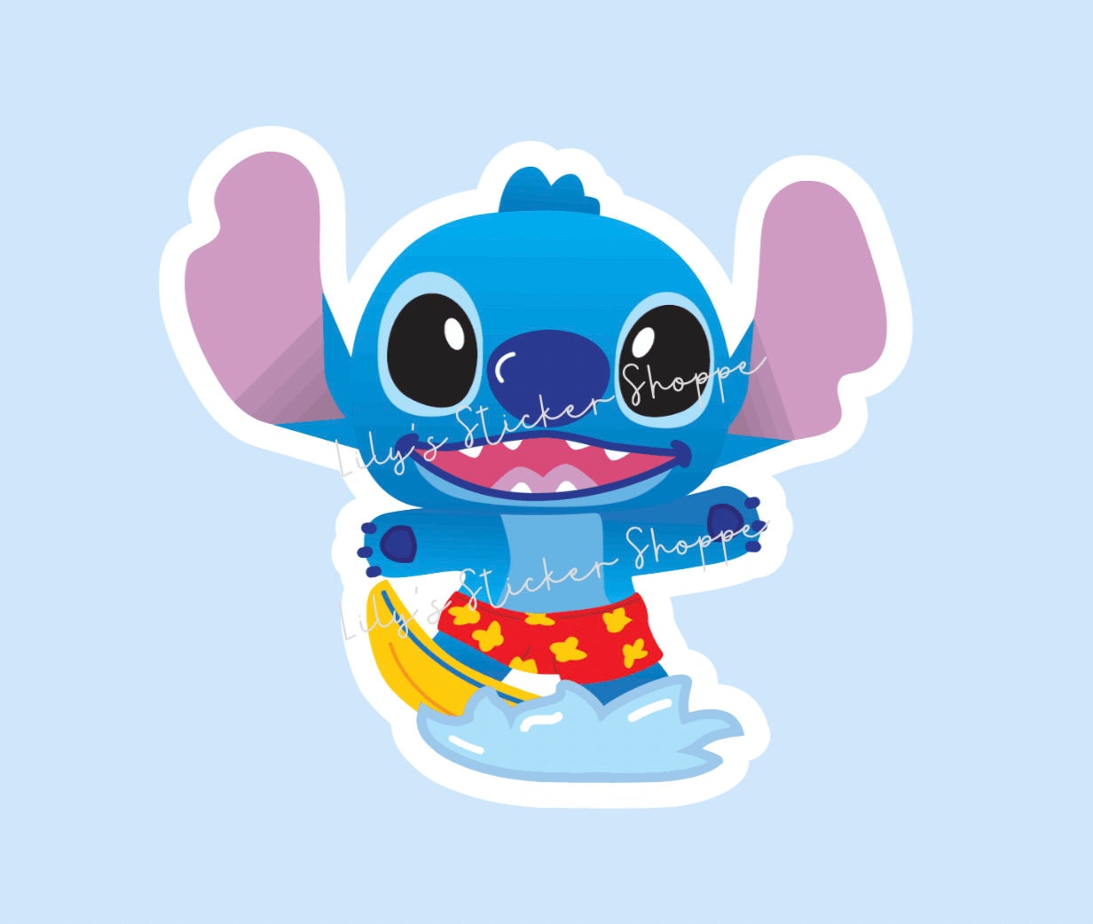 Disneys Lilo & Stitch Surfing Stitch Sticker -  Norway