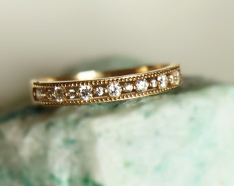 14K Solid Gold Elegant Stackable Thin Band Dainty Ring, Gold Dainty Ring, Stackable Thin Ring. Gift for Her, Summer Jewelry