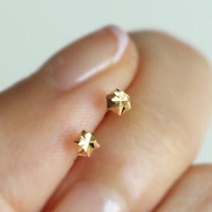 Puede incluir: Un par de pendientes de estrella de oro. Los pendientes son peque&ntilde;os y delicados, y son perfectos para el uso diario.