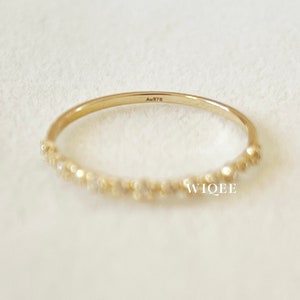 9K Solid Gold Elegant Stackable Thin Band Dainty Ring, Gold Dainty Ring, Stackable Thin Ring. image 8