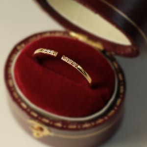 9K Solid Gold Elegant Stackable Thin Band Dainty Ring, 9K Real Gold Open Ring, Gold Dainty Ring, Stackable Thin Ring. Gift for Her