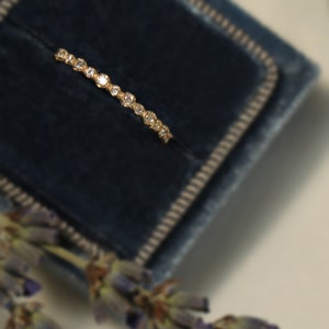 9K Solid Gold Elegant Stackable Thin Band Dainty Ring, Gold Dainty Ring, Stackable Thin Ring. image 2