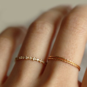 9K Solid Gold Elegant Stackable Thin Band Dainty Ring, Gold Dainty Ring, Stackable Thin Ring. image 6