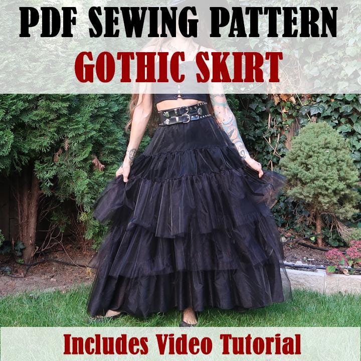 Gothic Layered Skirt PDF Sewing Pattern - Etsy